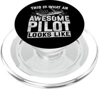 Airplane Pilot Vintage This Is What An Awesome Pilot Looks PopSockets PopGrip for MagSafe