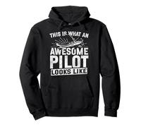 Airplane Pilot Vintage This Is What An Awesome Pilot Looks Pullover Hoodie