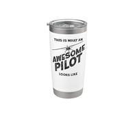 Airplane Pilot Vintage This is What an Awesome Pilot Looks Stainless Steel Insulated Tumbler