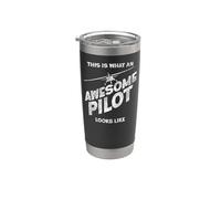 Airplane Pilot Vintage This is What an Awesome Pilot Looks Stainless Steel Insulated Tumbler