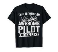 Airplane Pilot Vintage This is What an Awesome Pilot Looks T-Shirt