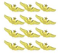Airplane Pin,Pilot Wings Pin,Gold Air Force Senior Pilot Wing Badge,Pilot Costume Lapel Pins,Metal Aviator Pins for Hat Shirt Uniform Costume,Gift for Flight Schools & Graduation, 1, Metal, no