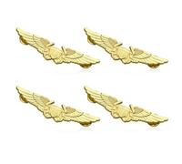 Airplane Pin,Pilot Wings Pin,Gold Air Force Senior Pilot Wing Badge,Pilot Costume Lapel Pins,Metal Aviator Pins for Hat Shirt Uniform Costume,Gift for Flight Schools & Graduation, 1, Metal, no