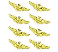 Airplane Pin,Pilot Wings Pin,Gold Air Force Senior Pilot Wing Badge,Pilot Costume Lapel Pins,Metal Aviator Pins for Hat Shirt Uniform Costume,Gift for Flight Schools & Graduation , 1, Metal, no