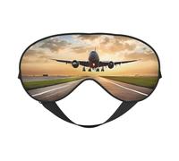 Airplane Print Satin Sleep Mask & Eye Mask | Deep Dream Sleep Masks for Women & Men | Soft Sleeping Eye Mask to Nourish Skin