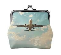 Airplane Printed Coin Purse Pouch-Mini Coin Wallet,Change Purse,Leather Coin Pouch Holder For Woman Girls, Black, One Size, Modern,european Style, Retro