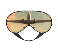 Airplane Printed Eye Mask,Blackout Sleep & Eye Mask for Women,Sleep Mask with Adjustable Strap, Suitable for Both Bedtime and Travel
