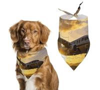Airplane Puzzle Dog Bandana Triangle Dog Scarf Washable Polyester Dog Bibs Cute Pet Bandana for Medium Large Dogs Puppy and Cats