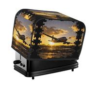 Airplane Puzzle Toaster Cover 2 Slice, Waterproof Bread Machine Covers with Pockets Universal Size Kitchen Small Appliance Cover with Handle, Dust and Fingerprint Protection