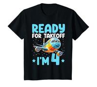Airplane Ready For Takeoff I'm 4 Years Old 4th Birthday T-Shirt
