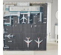 Airplane Shower Curtains,Airport Runway Bathroom Curtains for Kids Teens Adults,Aircraft Waterproof Bath Curtains with 12 Hooks for Bathtub,72" W x 72" L