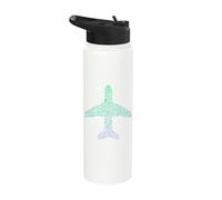 Airplane Silhouette Aviation Enthusiast Gear | Boys Pilot Stainless Steel Insulated Water Bottle