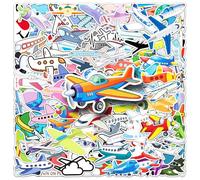 Airplane Stickers 101 Pcs Funny Cartoon Cool Transportation Sticker for Skateboard Water Bottle Laptop Luggage Phone Scrapbook Car Bike Helmet,Waterproof Trendy Paper Plane Sticker for Adults Boys