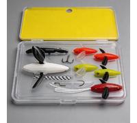Airplane Style Swimbait Lures Pre-Rigged with 2/0 Narrow Belly Wide Gap Hook for Predator Freshwater Fishing (5# red)