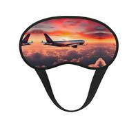 Airplane Sunsets Sky Print Blackout Sleep Mask - Side Sleeper Eye Cover, Soft Comfort, Perfect for Travel, Meditation