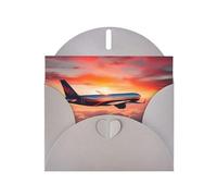 Airplane Sunsets Sky Print Blank Cards and Envelopes 5" x 6" for Wedding Birthday Invitations and All Occasions