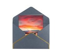 Airplane Sunsets Sky Print Greeting Card Paper, Half Fold To Cards For Birthday, Wedding, Party.