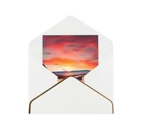 Airplane Sunsets Sky Print Greeting Card Paper, Half Fold To Cards For Birthday, Wedding, Party.