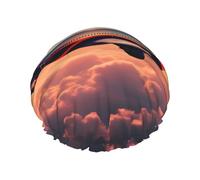 Airplane Sunsets Sky Print Shower Cap, Shower Cap for Women Reusable, Waterproof Bath Cap,Quick Drying Bath Hair Cap