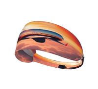 Airplane Sunsets Sky Print Ultra-Soft Elastic Headband Breathable Sports Stretchable Yoga Running Gym Travel
