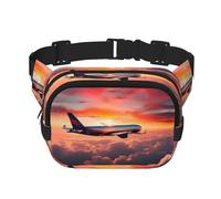 Airplane Sunsets Sky Zipper Fanny Pack, Crossbody Bags with Adjustable Strap for Jogging, Cycling