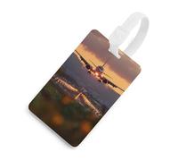 Airplane Take Off Aircraft Luggage Tag TPU Travel Suitcase Identifier Name ID Label Address Card for Women Men