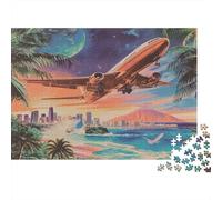 Airplane Takeoff Jigsaw Puzzle for Adults 1000 Piece Jigsaw Puzzle Tropical Coast Relaxation Gift for Home 52x38cm/1000pcs