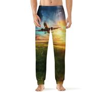 Airplane Taking Off From The Airport Mens Pyjama Bottoms Pjs Pajama Pants Lounge Joggers Sweatpants Casual Sleepwear