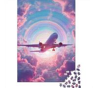 Airplane Through Clouds 1000 Piece Jigsaw Puzzle Paper for Adults Dreamy Sky Jigsaw Puzzle Set Relaxing Family Game Home Decor Gift 70x50cm/1000pcs