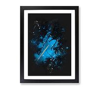 Airplane Through The Trees Paint Splash Modern Framed Print | A2 Black Framed Wall Art | Ready to Hang | Modern Vehicle Picture | Living Room Bedroom Lounge Office