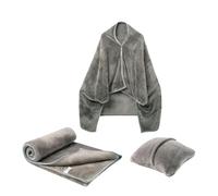 Airplane Throw Blankets | Travel Compact Pillow Throw Combo | Soft Flannel Airplane Blanket, Warm Traveling Plane Blanket for Men Women Adults