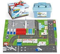 Airplane Toy Set with Planes, Trucks & Playmat - Interactive Learning Toys for Toddlers, Great Gift