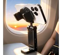 Airplane Travel Essentials Phone Holder for Desk,Magnetic Phone Holder with Clip, 360° Rotation, Travel Essential Mount for Airplane for Airplane, Travel Must Haves Phone Stand for Desk, Tray Table