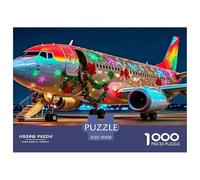 Airplane Unique 1000 Piece Jigsaw Puzzle for Adults Sky Plane Colourful Puzzling Challenging &ing Adult Jigsaws 100% Recycled Cardboard Puzzle Game for The Whole for Women Gifts for Men70x