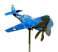 Airplane Weathervane for the Garden Roof Shed, Wind Vanes for Garden, Metal Coating Stainless Steel Garden Weather Vane, Wind Direction Indicator, Garden Windmill Decor for Lawn Backyard Decor