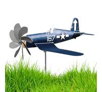 Airplane Wind Spinner - Metal Garden Plane Wind Spinner, Aircraft Windmill Plane Wind Spinners, Windmill Garden Stake Spinners, Weatherproof Garden Wind Spinner For Yard Patio Balcony Decor Ornament