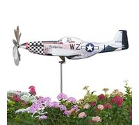 Airplane Wind Spinner - Metal Garden Plane Wind Spinner, Aircraft Windmill Plane Wind Spinners, Windmill Garden Stake Spinners, Weatherproof Garden Wind Spinner For Yard Patio Balcony Decor Ornament