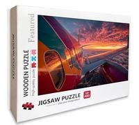 Airplane Wooden Jigsaw Puzzles 156x105cm, Sunset Jigsaw Puzzles 5000 Piece for Adults with Box, Educational Challenging Game, Gifts for Teens, Back Lettering Easy to Distinguish, Home Decor, 9-2753