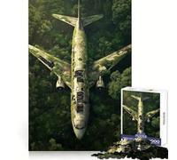 Airplane Wreck in Jungle 1000 Piece Jigsaws for Adults Puzzle Brain Calisthen Clear Color Hard Challenge Furniture Decor (38x52cm)