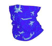 Airplanes Abstract Travel Holiday Blue Hair Band Breathable Neck Gaiter Washable Face Shield For Workout Men Sports 25X50Cm
