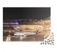 Airplanes Airport Night, Jigsaw for Adults, 1000 Pieces, 52x38cm/1000pcs