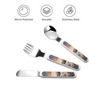 Airplanes are Soaring 3-Piece Printed Cutlery Set Knife Fork and Spoon Perfect for Travel and Parties