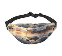 Airplanes are soaring Large Fashion Crossbody Waist Bag, Travel Casual Boys Waist Bag, Suitable for Sports, Running, Cycling, Traveling, Fishing
