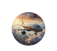 Airplanes Are Soaring Pattern Car Air Fresheners 4 Pcs Round Shape Hanging Aromatherapy Tablets Scented Fresheners For Bedroom Bathroom