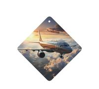 Airplanes Are Soaring Pattern Car Air Fresheners 4 Pcs Square Hanging Aromatherapy Tablets Scented Fresheners For Bedroom Bathroom