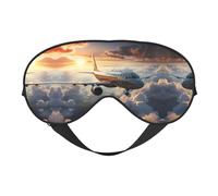 Airplanes are Soaring Print Eye Mask – Comfortable Sleep Aid, Elastic Nighttime Shade, Light-Proof Blindfolds for Plane, Travel