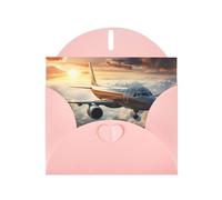 Airplanes are soaring Print Shimmer Blank Greeting Cards with Envelopes, Elegant DIY Invitations,Thank You Notes