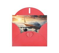 Airplanes are soaring Print Shimmer Blank Greeting Cards with Envelopes, Elegant DIY Invitations,Thank You Notes