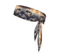 Airplanes are soaring Printed headband, adiustable headband, perfect for running, fitnessand other sports.