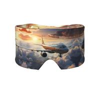 Airplanes are Soaring Unisex Side Sleeping Headband, Sleeping Eye Mask and Ear Muffs, (26.8 * 4.3 inches), Indoor and Outdoor Travel Yoga Adjustable Comfort Eye and Ear Muffs,